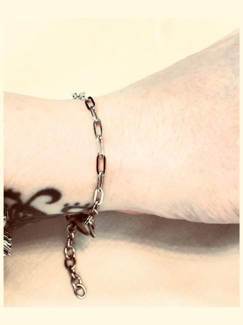 Handcrafted Stainless Steel Small Welded Paperclip Link Bracelet Minimalist Gift